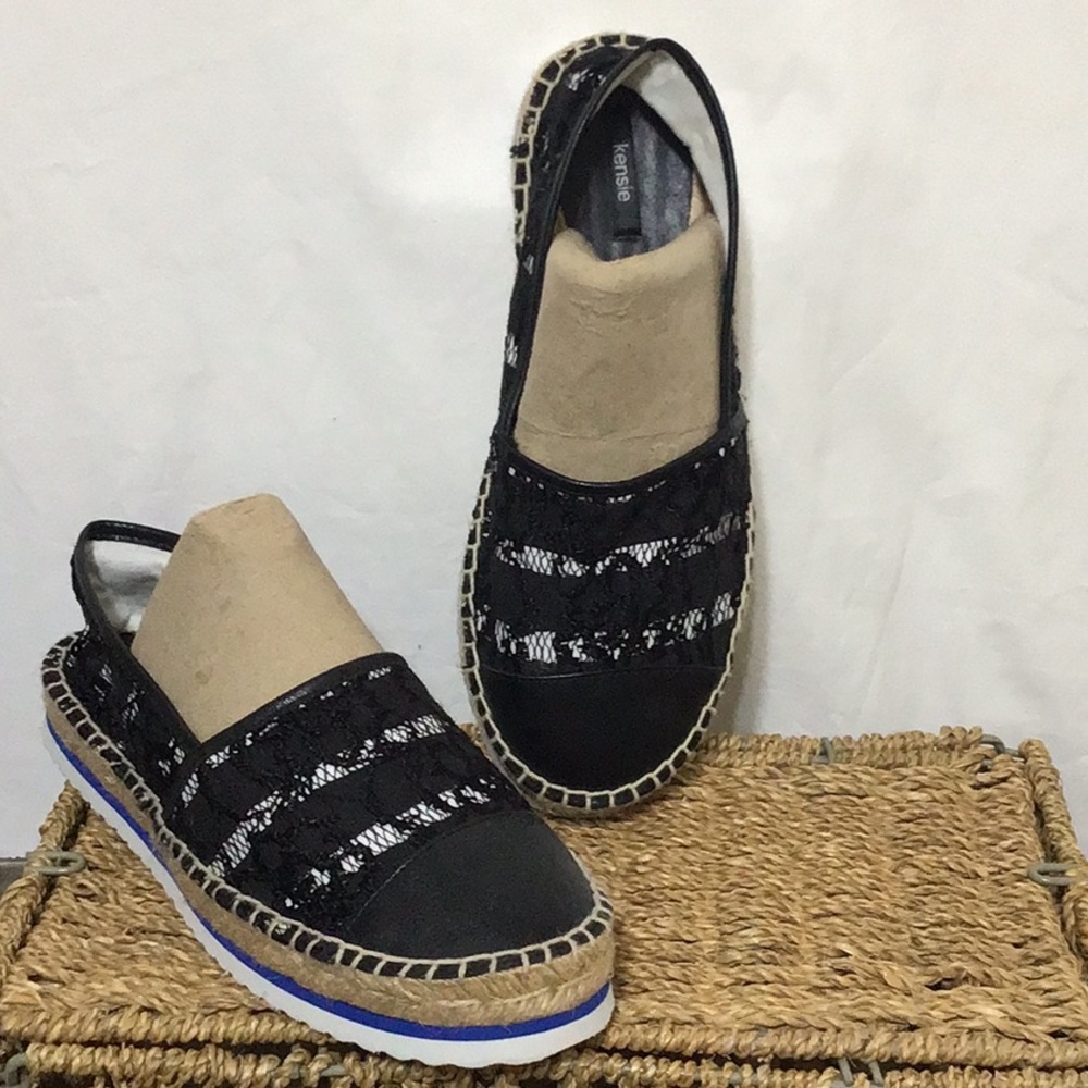 Kenzie Black White Espadrilles Sz 10 - Picture 4 of 7
